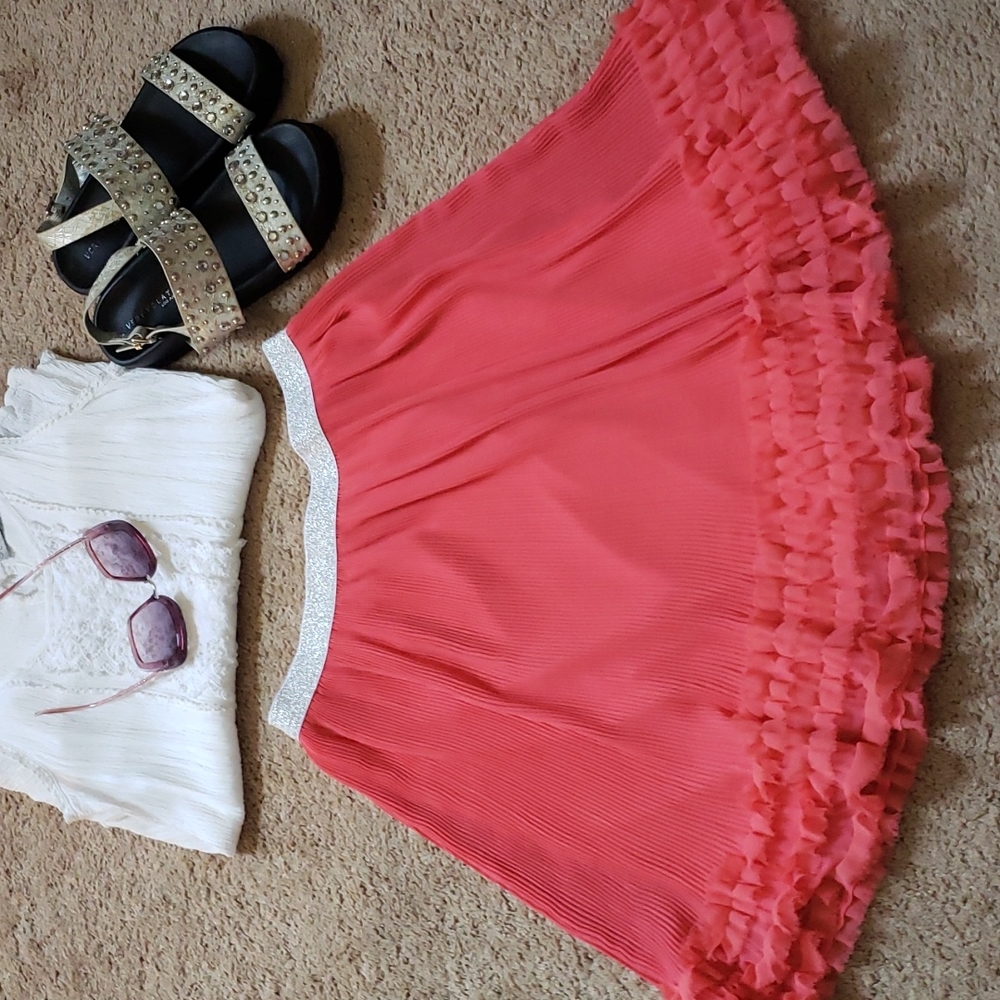 Cute elastic waist pleated skirt szLjr